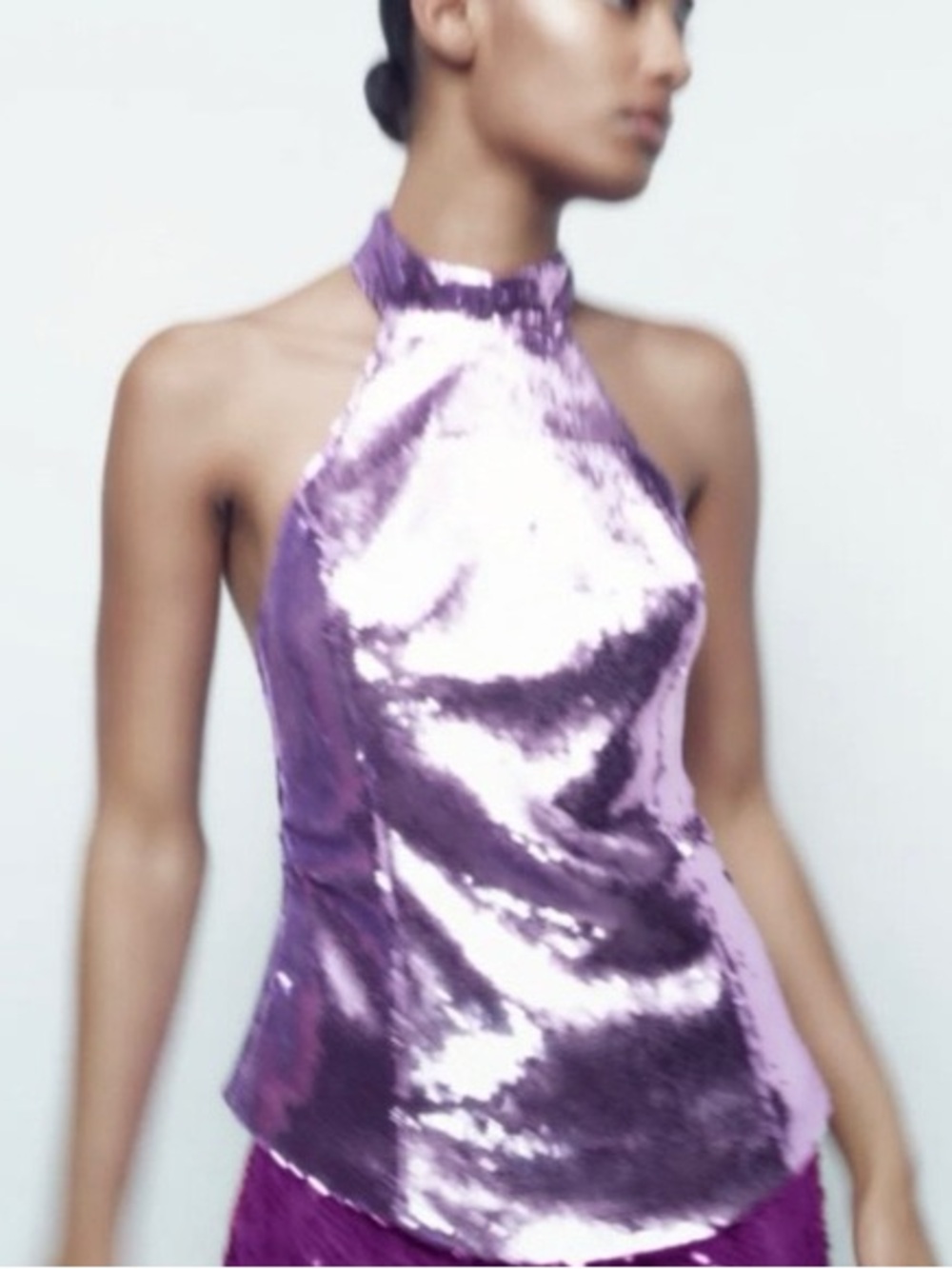Zara Sequin Halterneck top